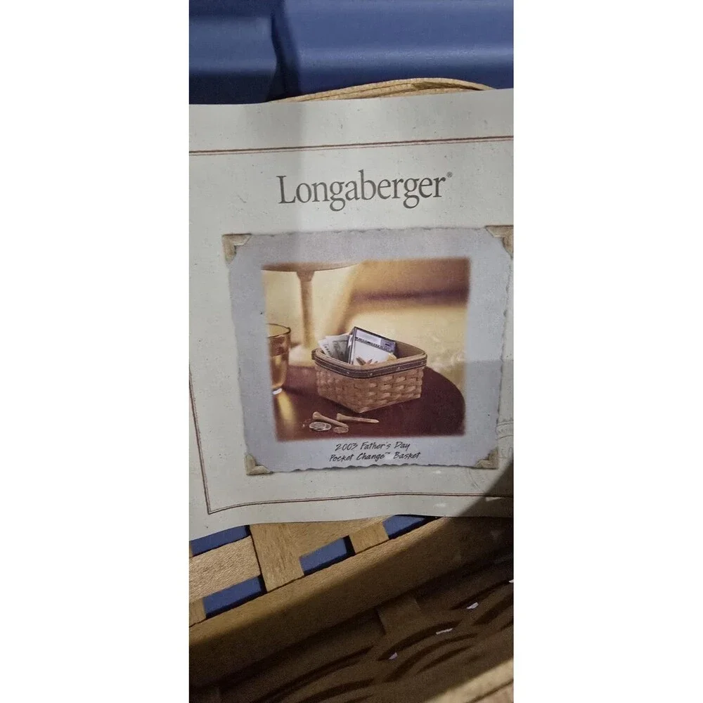 Longaberger 2003 Father’s Day Pocket Change Basket Handmade 5 1/4x4 3/8x3